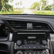 Uscita aria di controllo centrale per auto in fibra di carbonio sotto adesivo decorativo per Honda Civic di decima generazione 2016-2019, guida a sinistra, Central Control Air Outlet Below