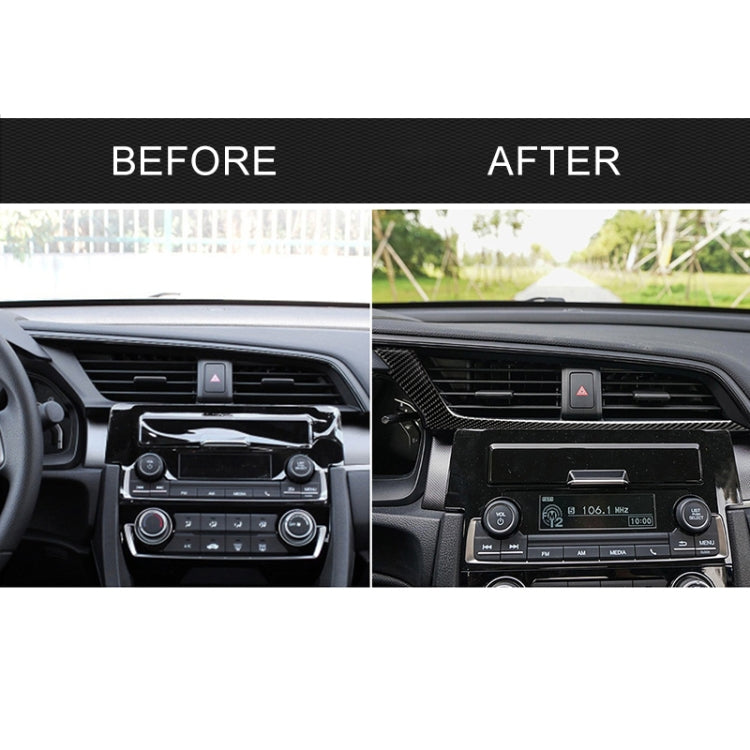Uscita aria di controllo centrale per auto in fibra di carbonio sotto adesivo decorativo per Honda Civic di decima generazione 2016-2019, guida a sinistra, Central Control Air Outlet Below