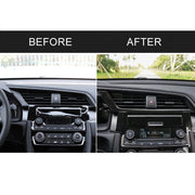 Uscita aria di controllo centrale per auto in fibra di carbonio sotto adesivo decorativo per Honda Civic di decima generazione 2016-2019, guida a sinistra, Central Control Air Outlet Below
