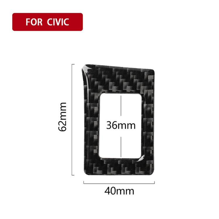 Adesivo decorativo con doppio telaio flash in fibra di carbonio per auto per Honda Civic di decima generazione 2016-2019, Double Flash Frame