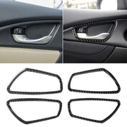 Adesivo decorativo per telaio interno del polso interno per porta in fibra di carbonio da 4 pezzi per Honda Civic di decima generazione 2016-2019, Door Inner Wrist Frame