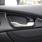 Adesivo decorativo per telaio interno del polso interno per porta in fibra di carbonio da 4 pezzi per Honda Civic di decima generazione 2016-2019, Door Inner Wrist Frame