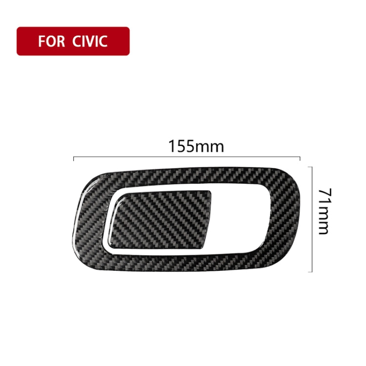 Adesivo decorativo per interruttore della scatola portaoggetti per auto in fibra di carbonio per Honda Civic di decima generazione 2016-2019, guida a sinistra, Storage Box Switch
