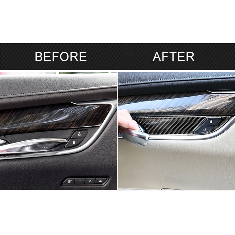 Adesivo decorativo per pannello da polso con maniglia interna per porta in fibra di carbonio per auto per Cadillac XT5 2016-2017, Door Inner Handle Wrist