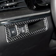 Adesivo decorativo per telaio interruttore fari in fibra di carbonio per auto per Cadillac XT5 2016-2017, versione alta, guida a sinistra, Headlight Switch