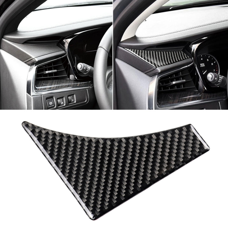 Adesivo decorativo triangolo guida principale in fibra di carbonio per auto per Cadillac XT5 2016-2017, guida a sinistra, Main Driving Triangle