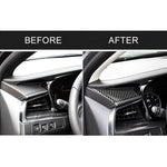 Adesivo decorativo triangolo guida principale in fibra di carbonio per auto per Cadillac XT5 2016-2017, guida a sinistra, Main Driving Triangle