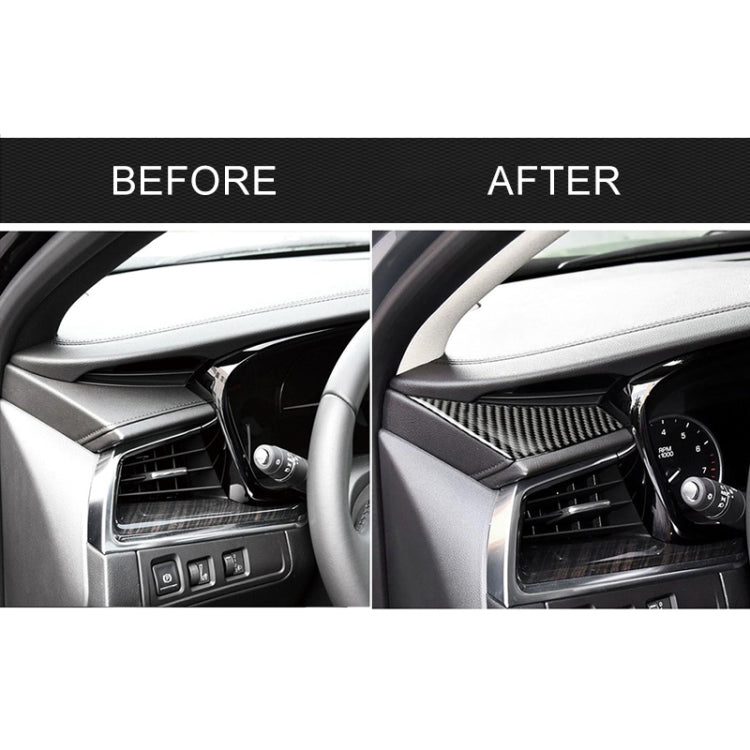 Adesivo decorativo triangolo guida principale in fibra di carbonio per auto per Cadillac XT5 2016-2017, guida a sinistra, Main Driving Triangle