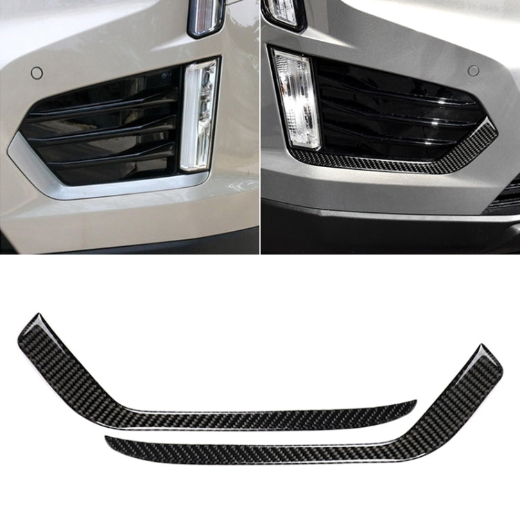 Striscia decorativa per fendinebbia anteriore in fibra di carbonio per auto per Cadillac XT5 2016-2017, guida a sinistra, Front Fog Light