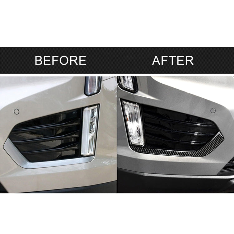 Striscia decorativa per fendinebbia anteriore in fibra di carbonio per auto per Cadillac XT5 2016-2017, guida a sinistra, Front Fog Light