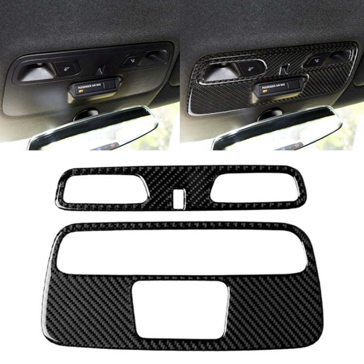 Adesivo decorativo per pannello luminoso a cupola in fibra di carbonio 2 in 1 per Chevrolet Camaro 2016, Dome Light Panel