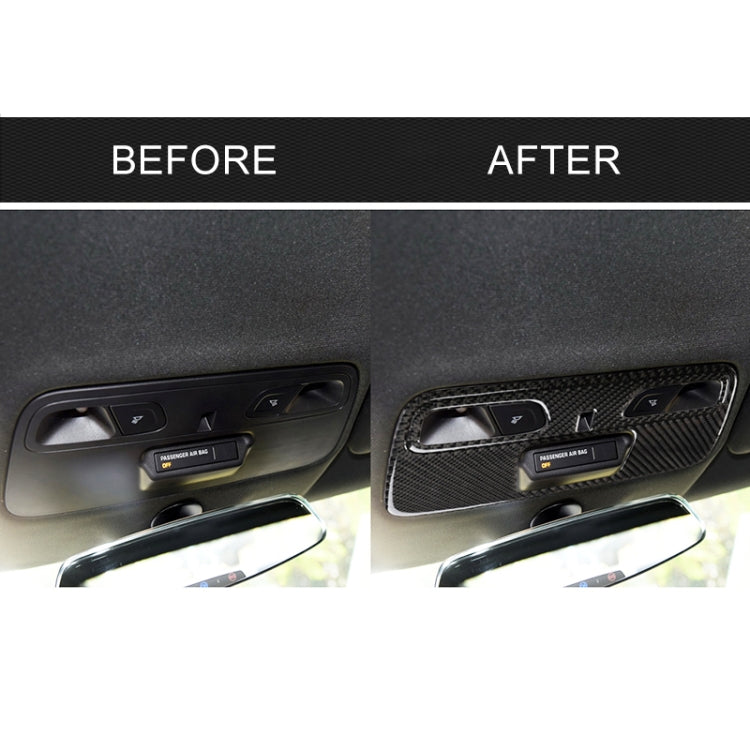 Adesivo decorativo per pannello luminoso a cupola in fibra di carbonio 2 in 1 per Chevrolet Camaro 2016, Dome Light Panel