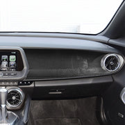 Adesivo decorativo per pannello di controllo centrale del passeggero anteriore in fibra di carbonio per auto 3 in 1 per Chevrolet Camaro 2017-2019, guida a sinistra, Front Passenger Central Control