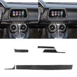 Adesivo decorativo per console centrale in fibra di carbonio 5 in 1 per Chevrolet Camaro 2017-2019, guida a sinistra, Central Console