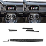 Adesivo decorativo per console centrale in fibra di carbonio 5 in 1 per Chevrolet Camaro 2017-2019, guida a sinistra, Central Console