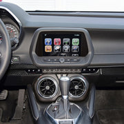 Adesivo decorativo per console centrale in fibra di carbonio 5 in 1 per Chevrolet Camaro 2017-2019, guida a sinistra, Central Console