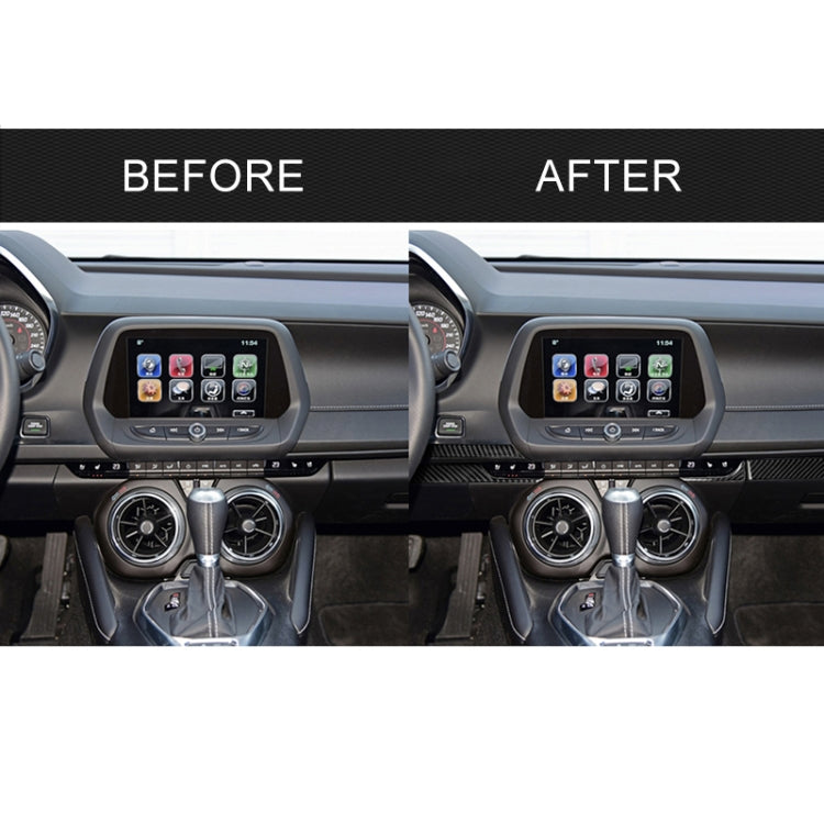 Adesivo decorativo per console centrale in fibra di carbonio 5 in 1 per Chevrolet Camaro 2017-2019, guida a sinistra, Central Console