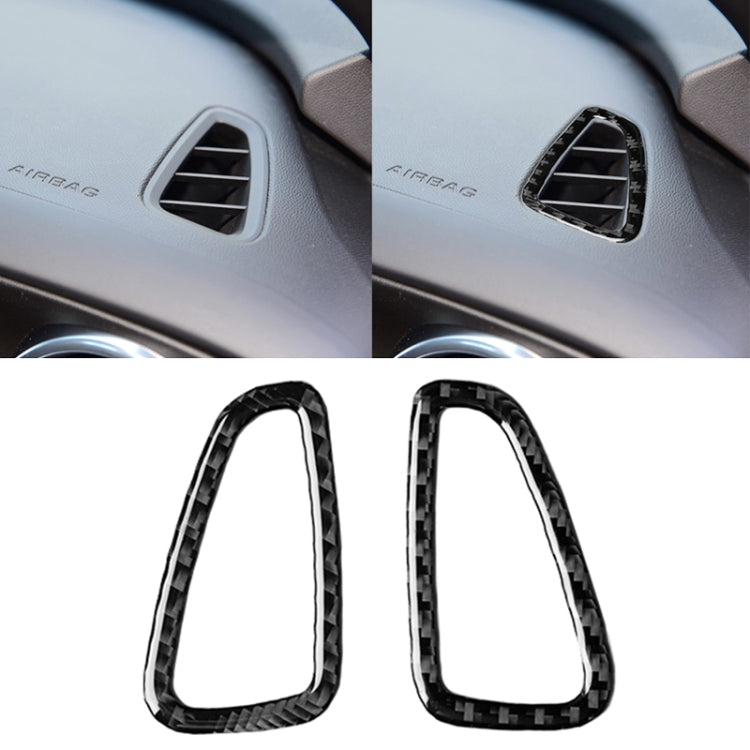 Adesivo decorativo per uscita aria strumento in fibra di carbonio da 2 pezzi per Chevrolet Camaro 2017-2019, Instrument Air Outlet