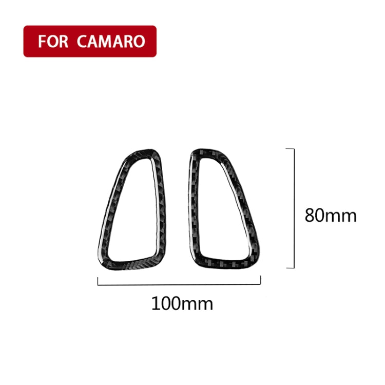 Adesivo decorativo per uscita aria strumento in fibra di carbonio da 2 pezzi per Chevrolet Camaro 2017-2019, Instrument Air Outlet