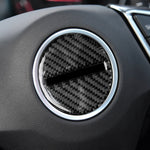 Adesivo decorativo con logo sul volante in fibra di carbonio per auto per Chevrolet Camaro 2017-2019, Steering Wheel Logo
