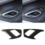 Adesivo decorativo per serratura interna della porta interna in fibra di carbonio da 2 pezzi per Chevrolet Camaro 2017-2019, Inner Door Lock