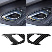 Adesivo decorativo per serratura interna della porta interna in fibra di carbonio da 2 pezzi per Chevrolet Camaro 2017-2019, Inner Door Lock