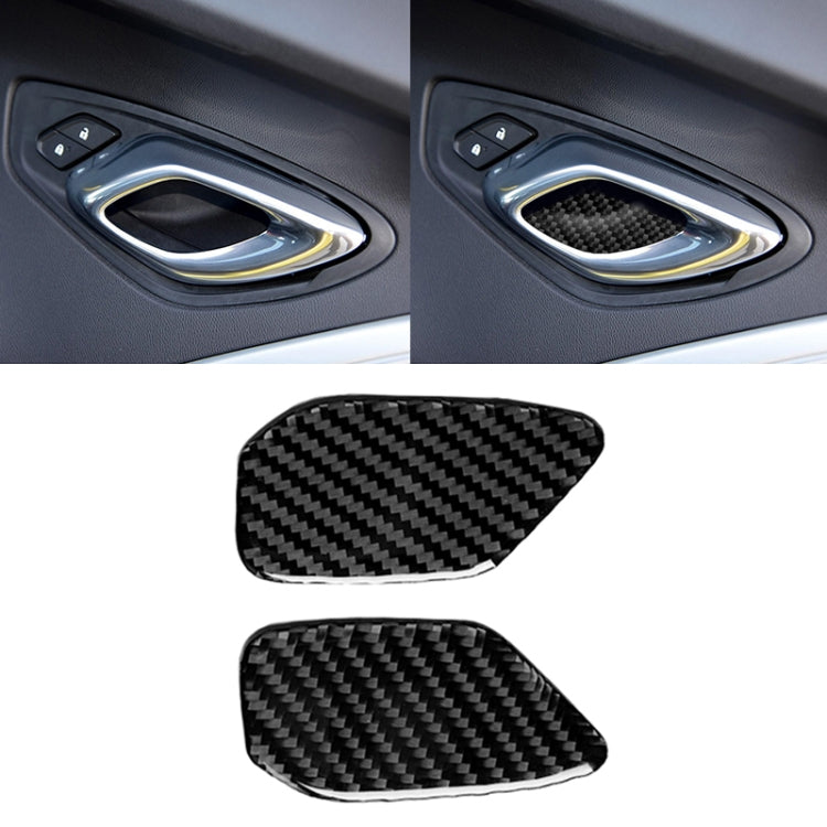 Adesivo decorativo per pannello da polso con maniglia interna per porta in fibra di carbonio per auto per Chevrolet Camaro 2017-2019, Door Inner Handle Wrist Panel