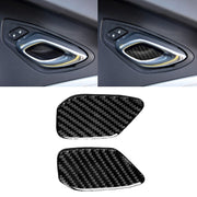 Adesivo decorativo per pannello da polso con maniglia interna per porta in fibra di carbonio per auto per Chevrolet Camaro 2017-2019, Door Inner Handle Wrist Panel