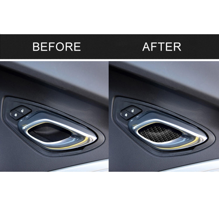 Adesivo decorativo per pannello da polso con maniglia interna per porta in fibra di carbonio per auto per Chevrolet Camaro 2017-2019, Door Inner Handle Wrist Panel