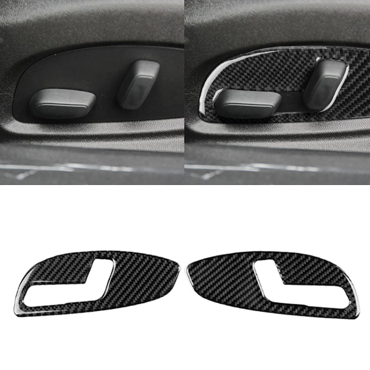 Adesivo decorativo per pannello di regolazione del sedile in fibra di carbonio per auto da 2 pezzi per Chevrolet Camaro 2017-2019, Seat Adjustment Panel