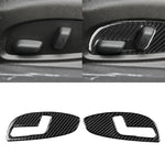 Adesivo decorativo per pannello di regolazione del sedile in fibra di carbonio per auto da 2 pezzi per Chevrolet Camaro 2017-2019, Seat Adjustment Panel
