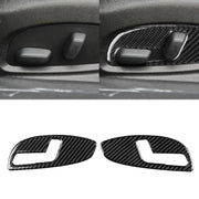 Adesivo decorativo per pannello di regolazione del sedile in fibra di carbonio per auto da 2 pezzi per Chevrolet Camaro 2017-2019, Seat Adjustment Panel