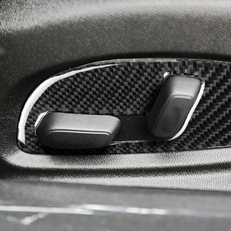 Adesivo decorativo per pannello di regolazione del sedile in fibra di carbonio per auto da 2 pezzi per Chevrolet Camaro 2017-2019, Seat Adjustment Panel
