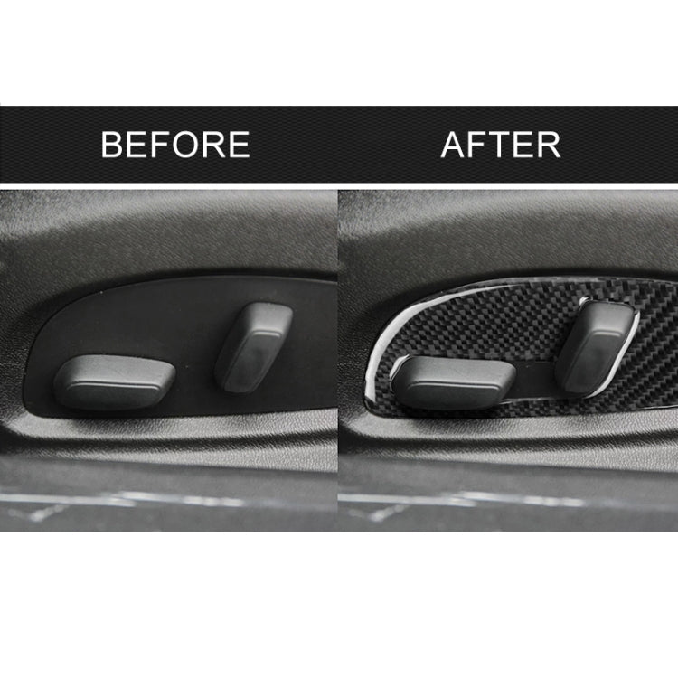 Adesivo decorativo per pannello di regolazione del sedile in fibra di carbonio per auto da 2 pezzi per Chevrolet Camaro 2017-2019, Seat Adjustment Panel
