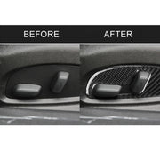 Adesivo decorativo per pannello di regolazione del sedile in fibra di carbonio per auto da 2 pezzi per Chevrolet Camaro 2017-2019, Seat Adjustment Panel