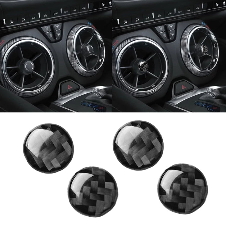 Adesivo decorativo per presa d'aria in fibra di carbonio per auto da 4 pezzi per Chevrolet Camaro 2017-2019, Air Outlet