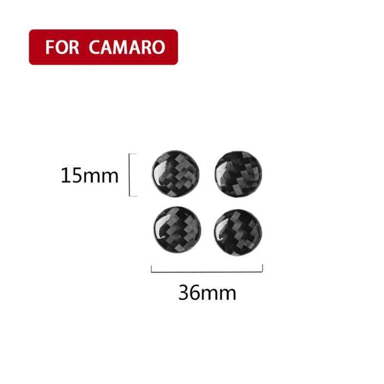 Adesivo decorativo per presa d'aria in fibra di carbonio per auto da 4 pezzi per Chevrolet Camaro 2017-2019, Air Outlet