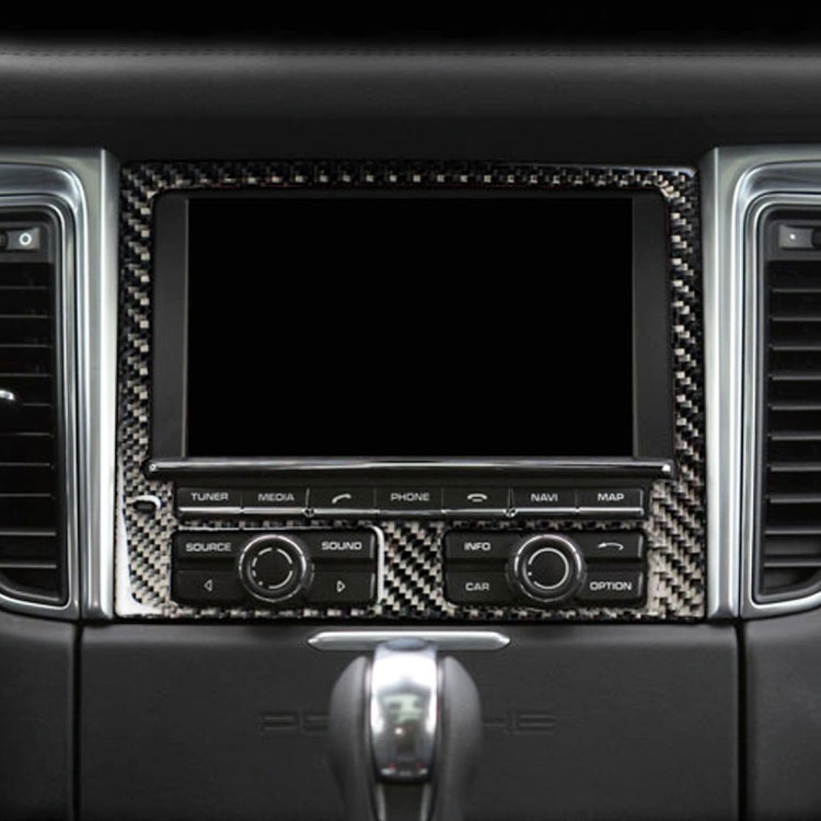 Adesivo decorativo per pannello di navigazione per auto in fibra di carbonio per Porsche Macan, Navigation Panel