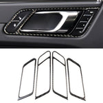 Adesivo decorativo per telaio maniglia portiera auto in fibra di carbonio da 4 pezzi per Porsche Macan, Door Handle Frame