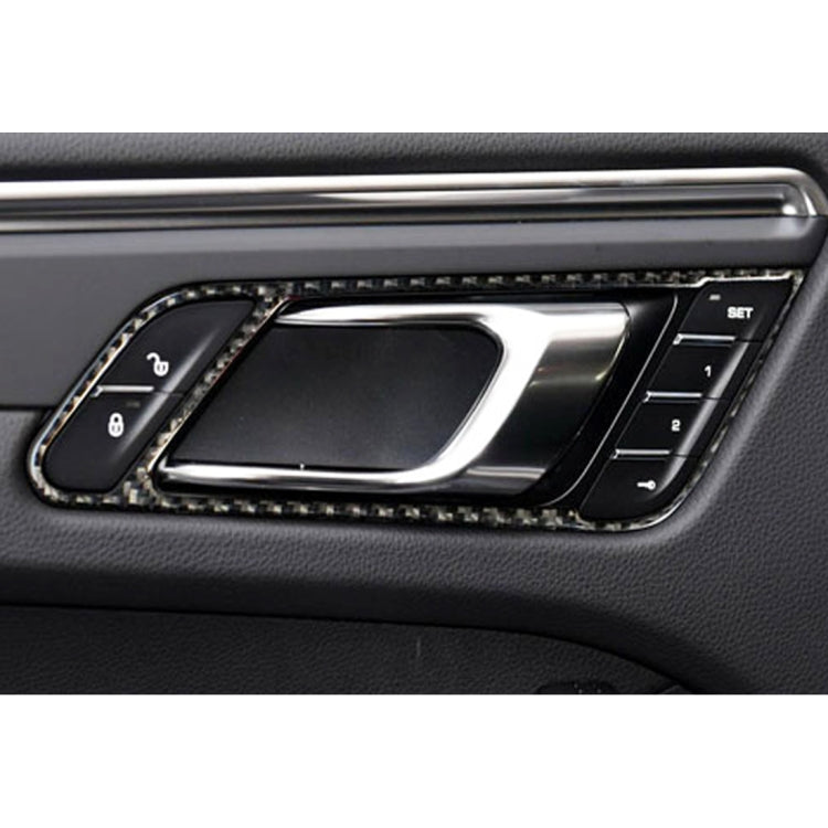 Adesivo decorativo per telaio maniglia portiera auto in fibra di carbonio da 4 pezzi per Porsche Macan, Door Handle Frame