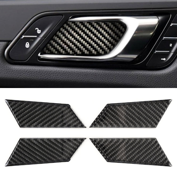 Adesivo decorativo per vasca interna della portiera interna dell'auto in fibra di carbonio da 4 pezzi per Porsche Macan, Inner Door Bowl