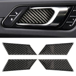 Adesivo decorativo per vasca interna della portiera interna dell'auto in fibra di carbonio da 4 pezzi per Porsche Macan, Inner Door Bowl