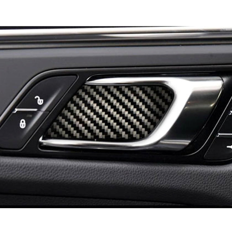 Adesivo decorativo per vasca interna della portiera interna dell'auto in fibra di carbonio da 4 pezzi per Porsche Macan, Inner Door Bowl