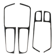 Adesivo decorativo per pannello pulsanti finestrino auto in fibra di carbonio da 4 pezzi per Porsche Macan, Window Button Panel
