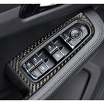 Adesivo decorativo per pannello pulsanti finestrino auto in fibra di carbonio da 4 pezzi per Porsche Macan, Window Button Panel