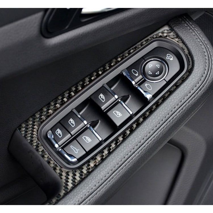 Adesivo decorativo per pannello pulsanti finestrino auto in fibra di carbonio da 4 pezzi per Porsche Macan, Window Button Panel