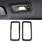 Adesivo decorativo per pannello luminoso posteriore per auto in fibra di carbonio da 2 pezzi per Porsche Macan, Rear Dome Light