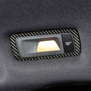 Adesivo decorativo per pannello luminoso posteriore per auto in fibra di carbonio da 2 pezzi per Porsche Macan, Rear Dome Light