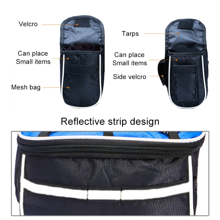 Borsa per manubrio bici con tasca porta telefono 20x17x8 cm