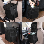 Scatola portaoggetti per auto con gancio per bidone della spazzatura per sedile posteriore dell'auto, Car Storage Box